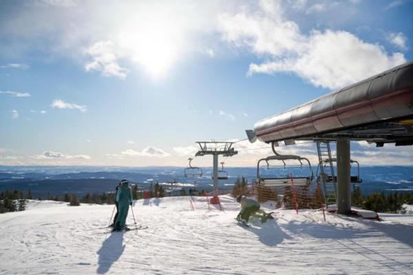 Leilighet Med Panoramautsikt Sjusjoen Innendors Parkering Eksteriør billede
