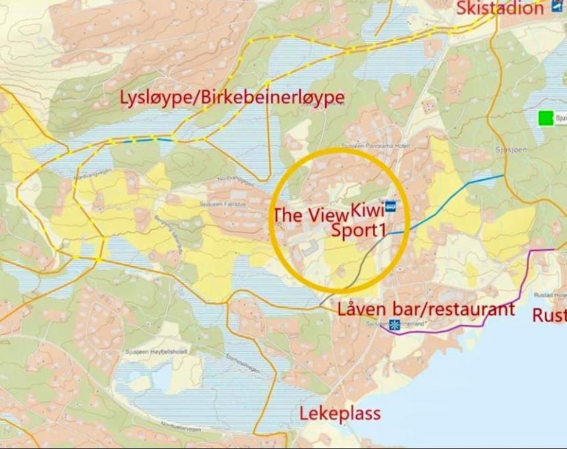 Leilighet Med Panoramautsikt Sjusjoen Innendors Parkering Eksteriør billede